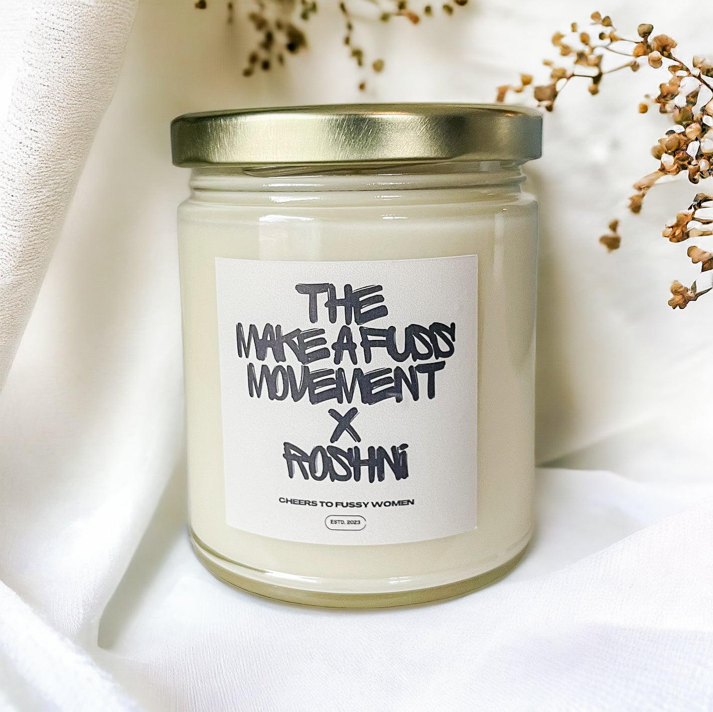Cheers to Fussy Women Candle | Make a Fuss Movement x Roshni