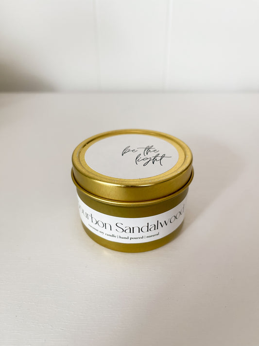 "Be The Light" Gold Tin Candle