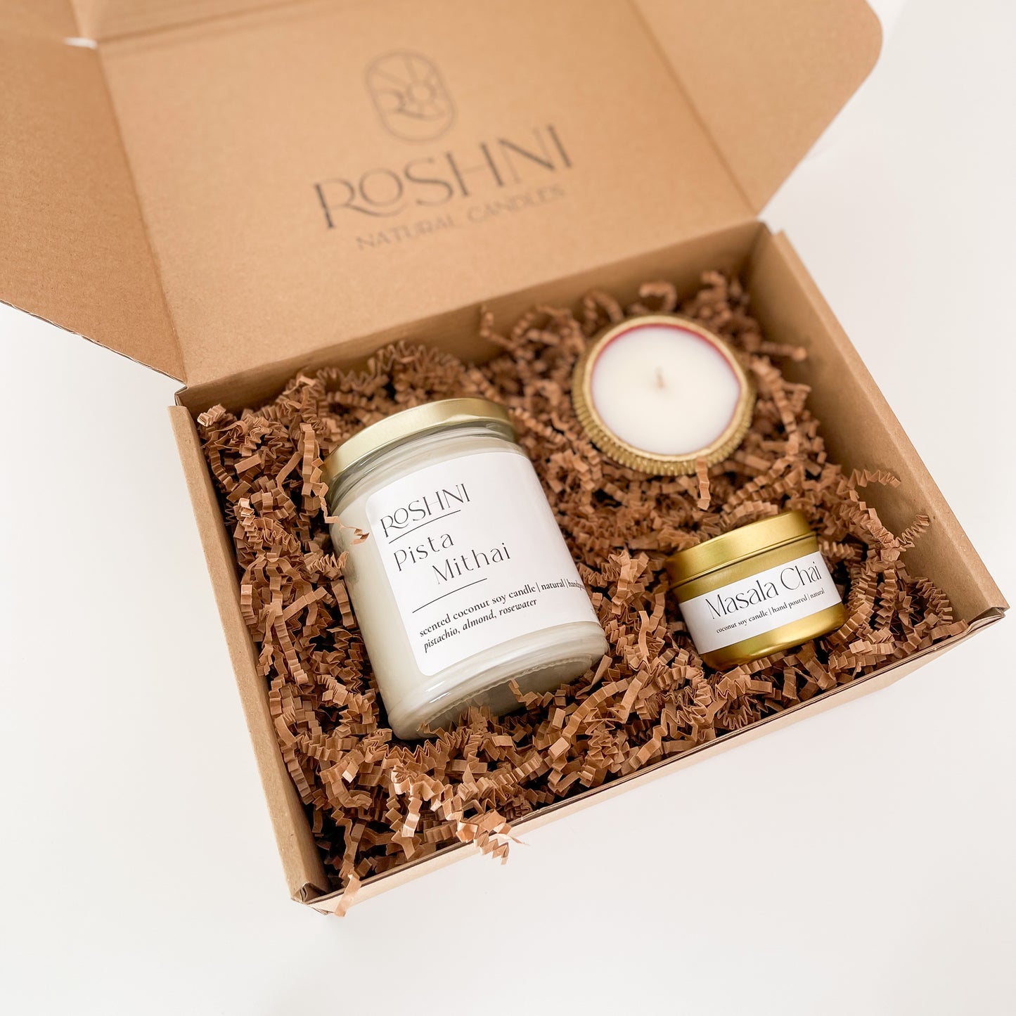 Diwali Giftbox: Standard Natural Candle + minis